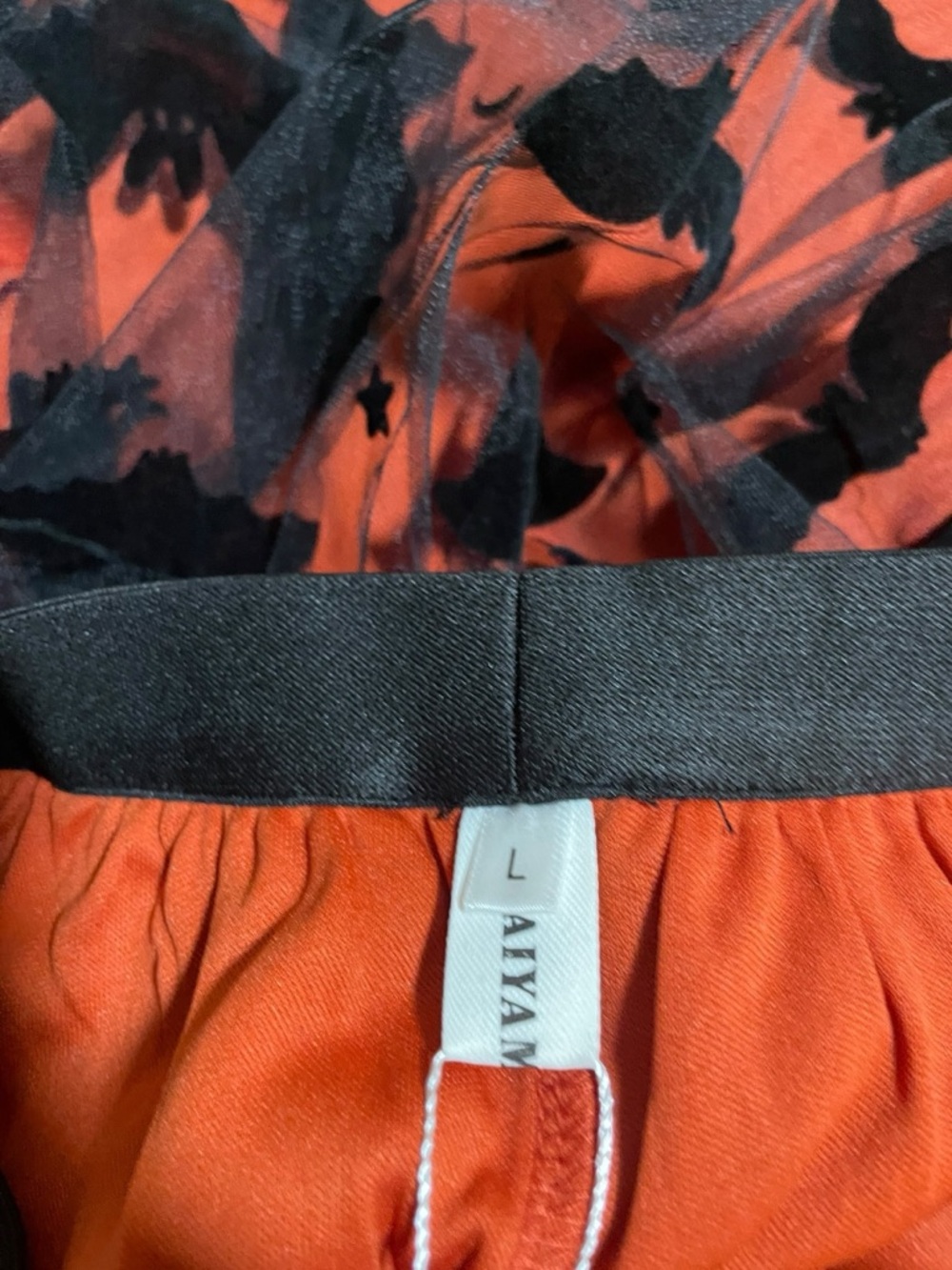 Orange black sz large Midi Tulle Skirt with Black Motif bat theme fall Halloween - Picture 3 of 7